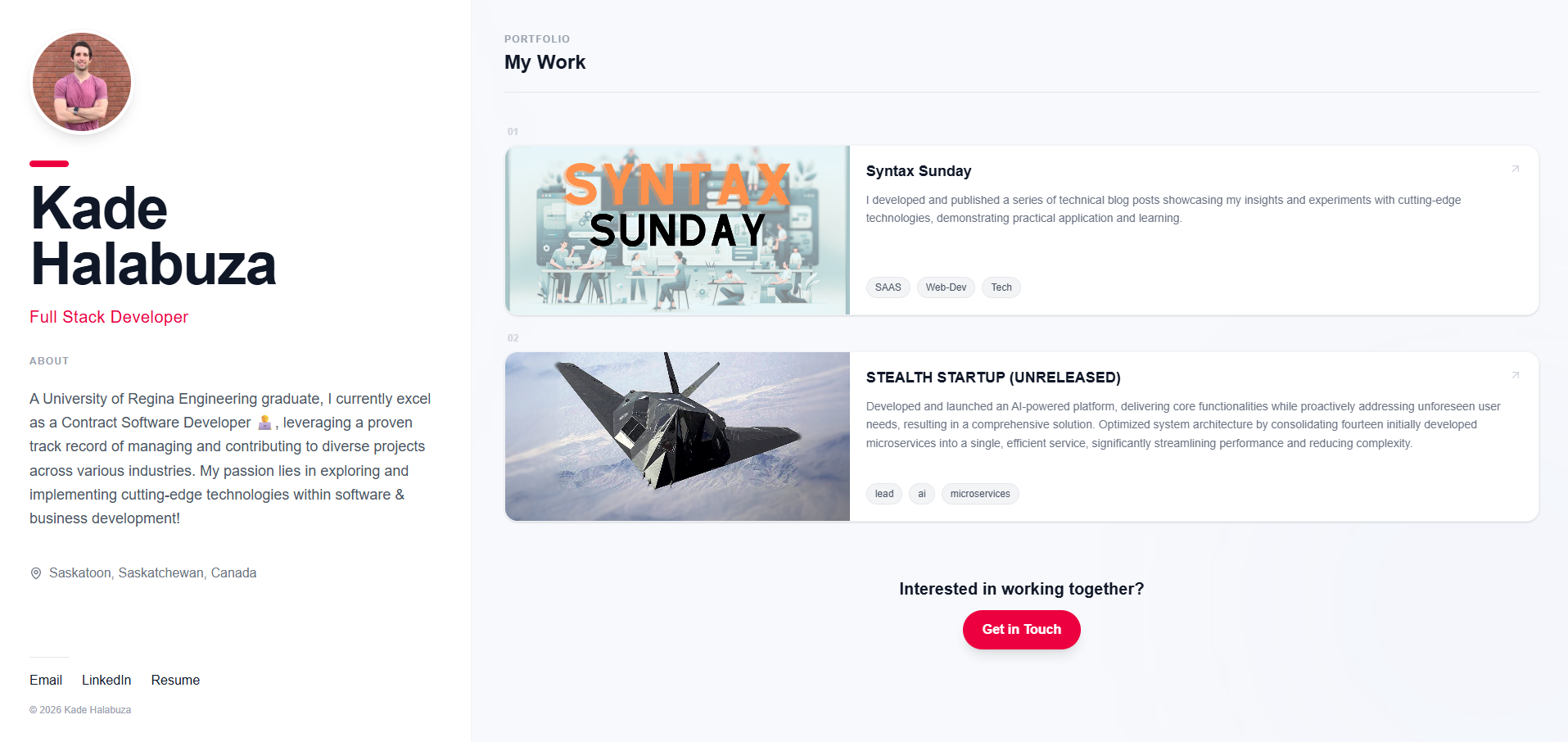 Wolio public portfolio preview with split and header layouts